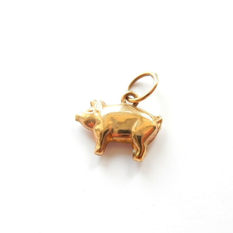 Vintage 9ct Gold Pig Charm