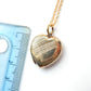 Vintage 9ct Gold Back & Front Heart Locket & Chain