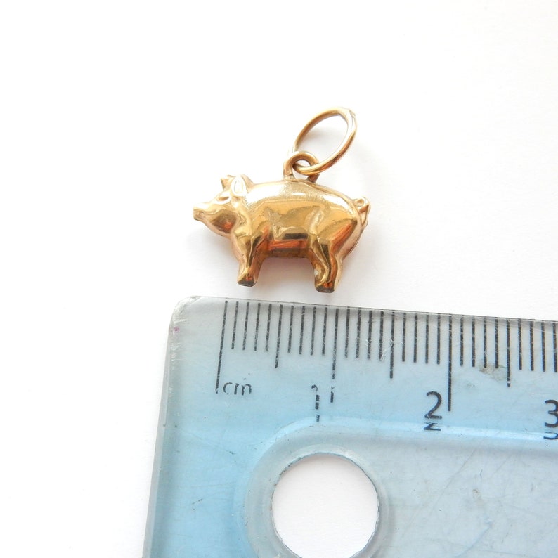 Vintage 9ct Gold Pig Charm