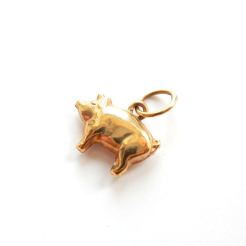 Vintage 9ct Gold Pig Charm