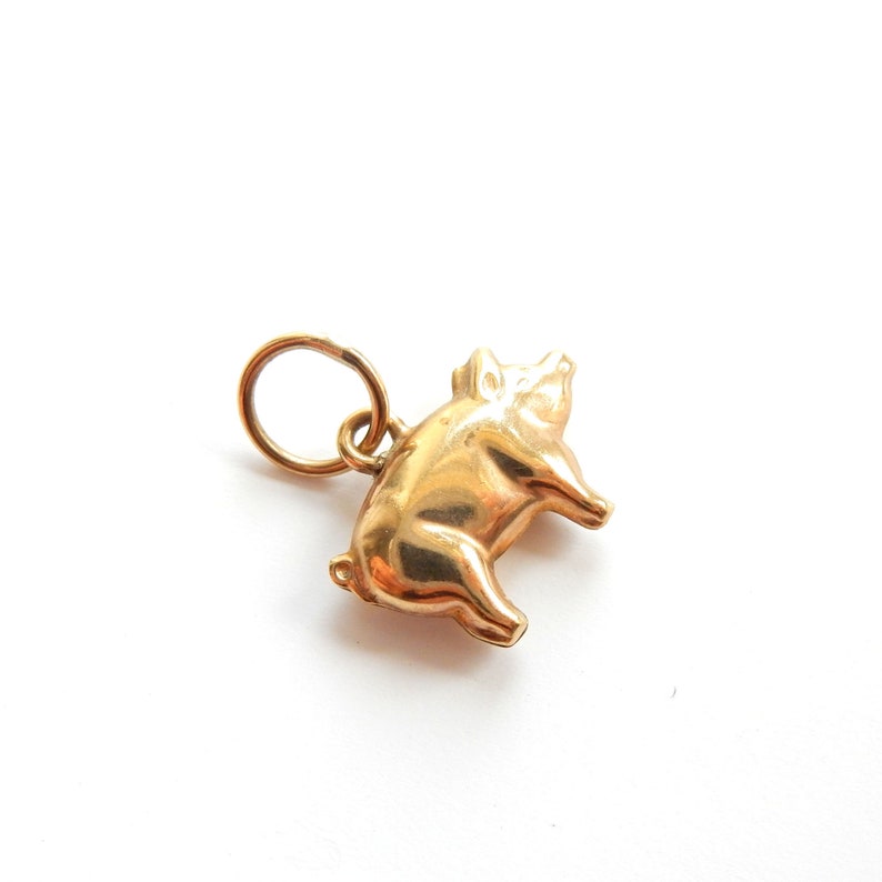 Vintage 9ct Gold Pig Charm