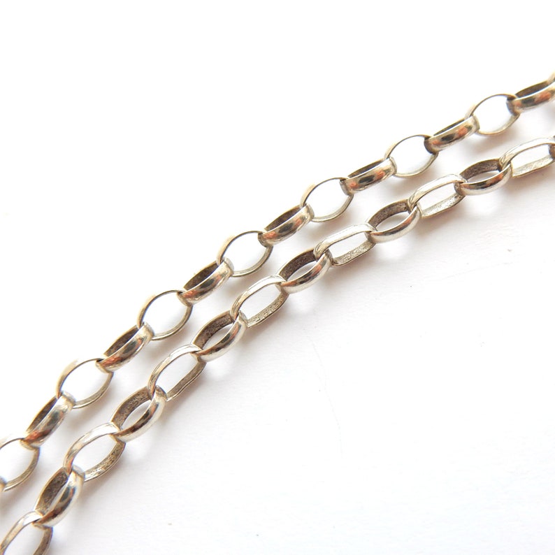 Vintage Sterling Silver Belcher Chain Necklace with T Bar 18" (5.1grams)