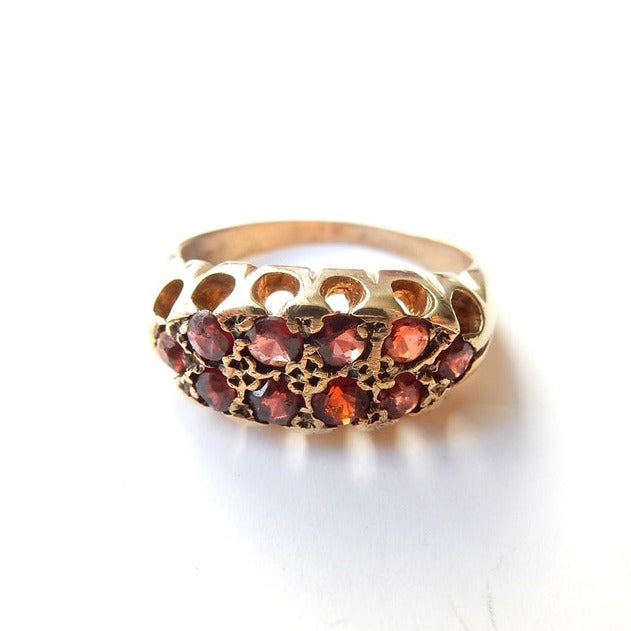 Antique 9ct Gold Garnet Ring US Size 4 UK J