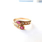 Vintage 14ct Gold Ruby & Diamond Ring US Size 7 UK P