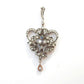 French Belle Epoch 9ct Gold & Silver Old Cut Diamond Sapphire Pendant