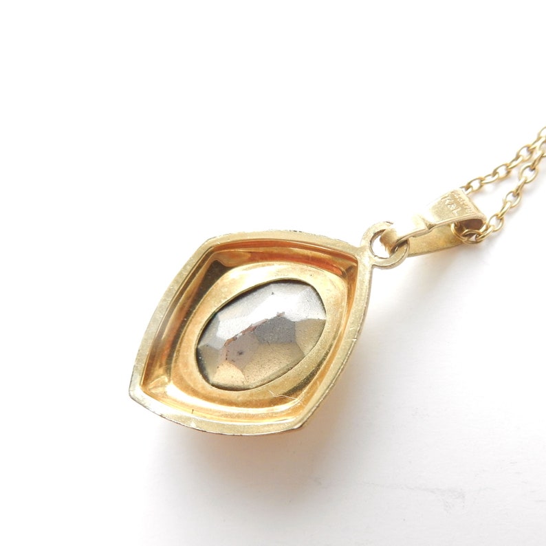Vintage 14ct Rolled Gold Aurora Borealis Glass Necklace