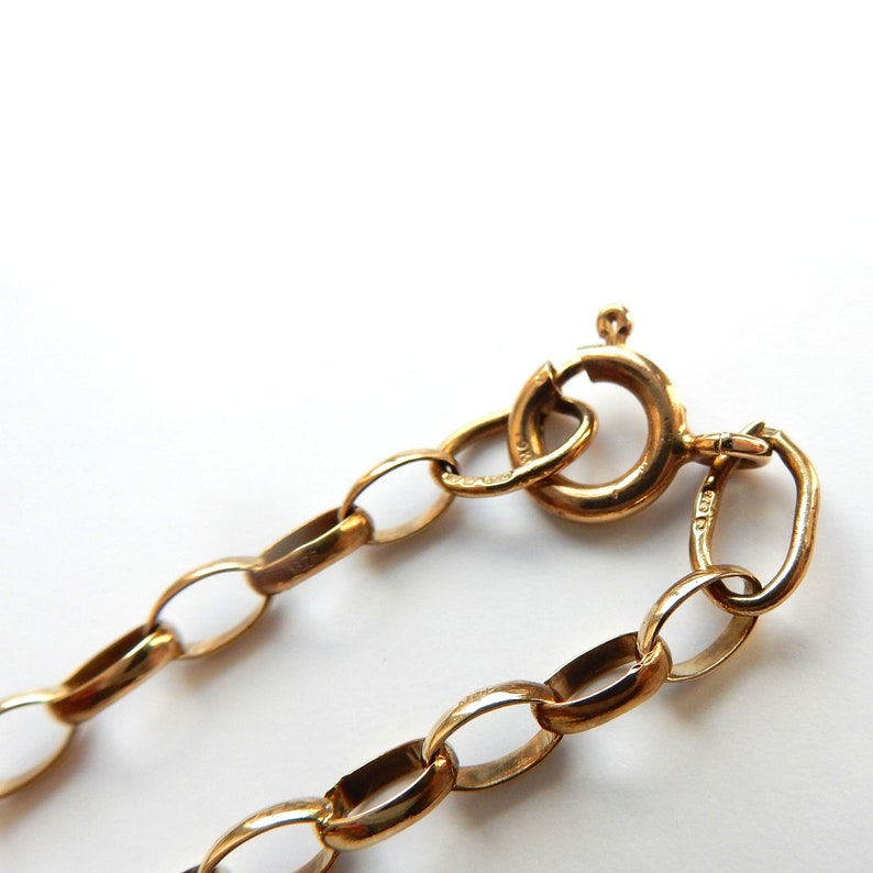 Vintage 9ct Gold Belcher Link Chain Necklace 21" 7.9grams