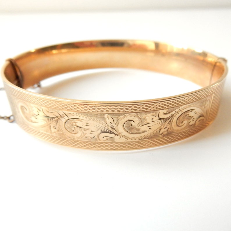 Vintage 9ct Rolled Gold & Bronze Bracelet Bangle