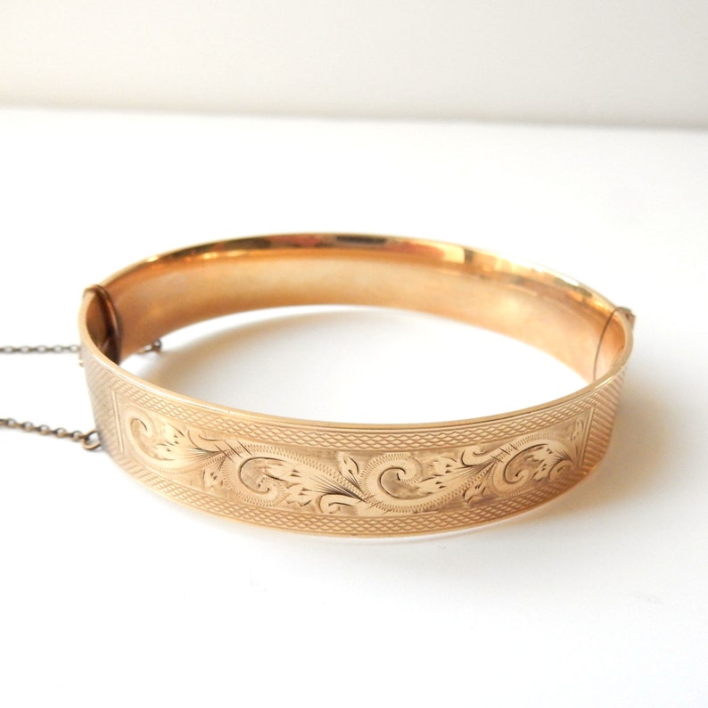 Vintage 9ct Rolled Gold & Bronze Bracelet Bangle