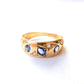 Victorian 18ct Gold Sapphire & Diamond Gypsy Ring US Size 5 3/4 UK M