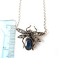 Edwardian Sterling Silver Blue Bug Necklace