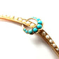 Antique 9ct Gold Seed Pearl Turquoise Moon Pendant (1.7grams)