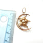 Antique 10ct Gold Seed Pearl Moon Crescent Pendant (1.7grams)