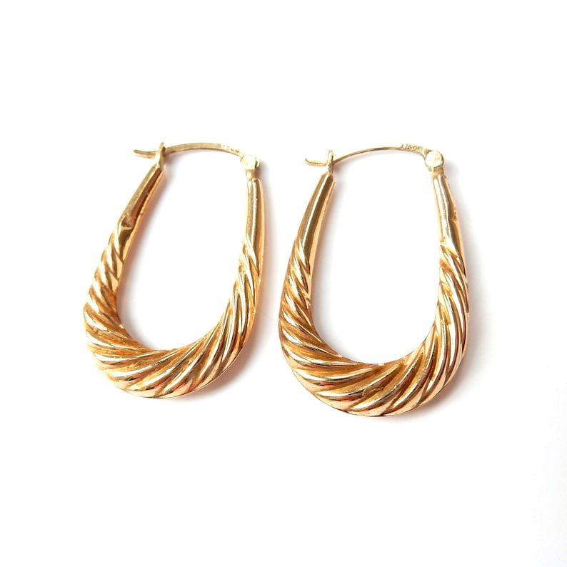 Vintage 9ct Gold Creole Earrings