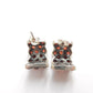 Vintage Sterling Silver Garnet Marcasite Earrings