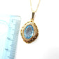 Vintage Rolled Gold Topaz Glass Paste Pendant Necklace