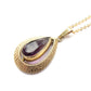 Vintage 14ct Rolled Gold Purple Glass Pendant Necklace