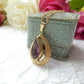 Vintage 14ct Rolled Gold Purple Glass Pendant Necklace