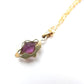 Vintage 14ct Rolled Gold Purple Glass Pendant Necklace
