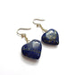 Vintage 9ct Gold Lapis Lazuli Heart Earrings