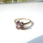 Vintage 9ct Gold Ruby & Diamond Petal Ring
