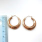 Vintage Embossed 9ct Gold Hoop Earrings (2.4grams)