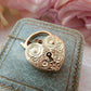 Antique Chased 9ct Gold Heart Padlock Catch Charm Clasp (4grams)