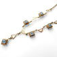Vintage Rolled Gold Topaz Glass Lavalier Necklace