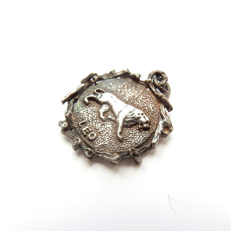 Vintage Sterling Silver Zodiac Leo Charm