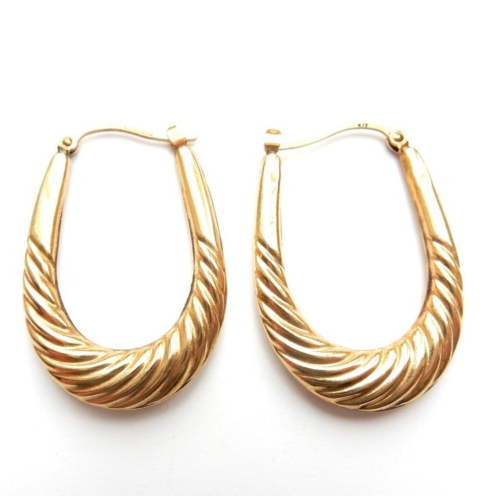 Vintage 9ct Gold Creole Hoop Earrings