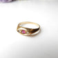 Vintage 14ct Gold Ruby & Zircon Band Ring