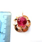 Vintage 14ct Gold Fuschia Pink Flower Pendant