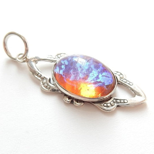 Antique Sterling Silver Dragons Breath Pendant