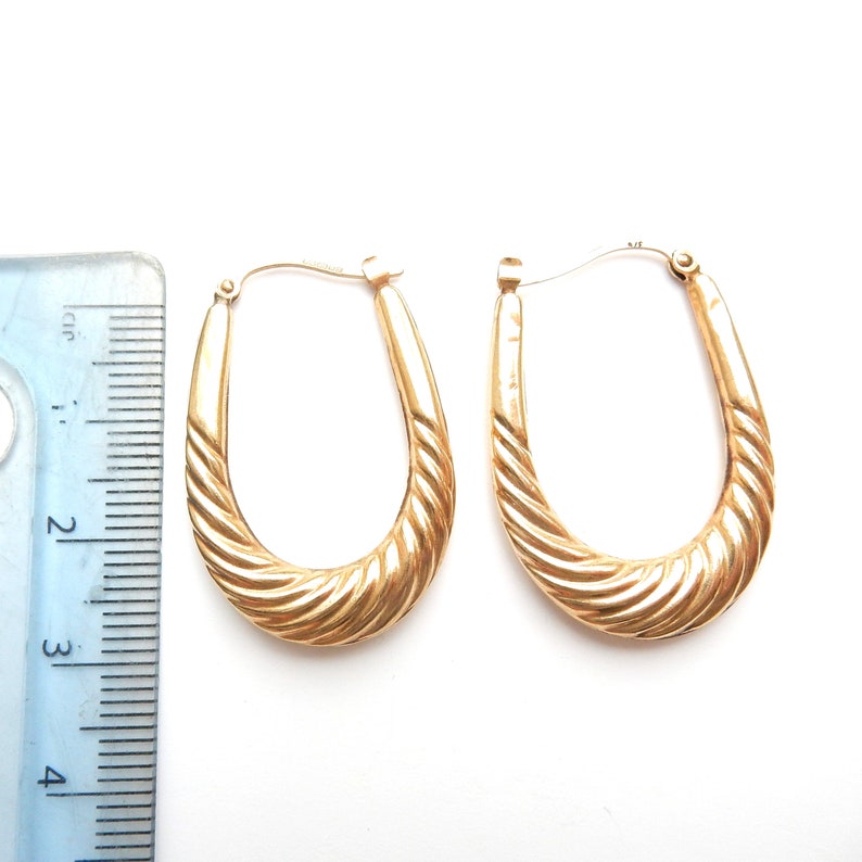 Vintage 9ct Gold Creole Hoop Earrings