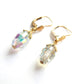 Vintage Rolled Gold Aurora Borealis Glass Earrings