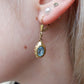 RESERVED FOR JH Vintage Rolled Gold Topaz Glass Earrings