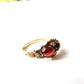 Vintage 9ct Gold Garnet & Seed Pearl Ring