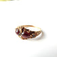 Vintage 9ct Gold Garnet & Seed Pearl Ring