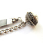 Antique Solid Silver Watch Chain Bracelet with Dog Clip