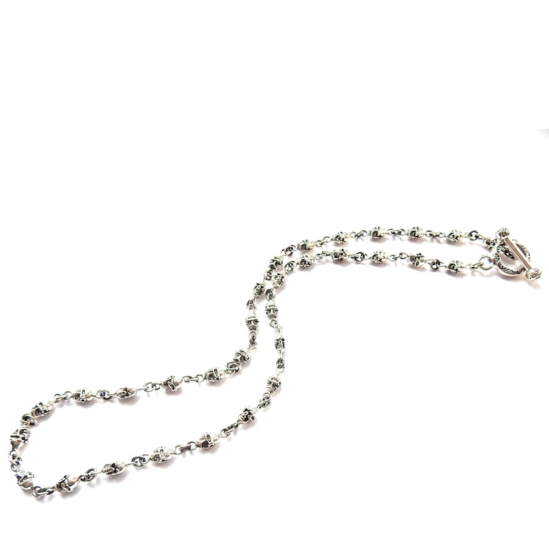 Solid Silver Skull Link Chain 18inches 39.2grams