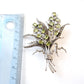 Magnificent Large Sterling Silver Peridot Marcasite Floral Spray Brooch
