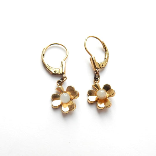 Vintage 14ct Rolled Gold Three Leaf Clover Earrings K&L