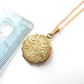 Vintage Rolled Gold Scallop Locket with Chain Andreas Daub