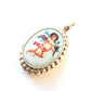 Vintage Sterling Silver Enamel Cherub Locket