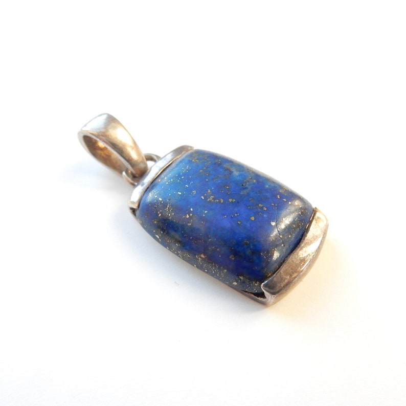 Vintage Solid Silver Lapis Lazuli Pendant