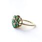 Vintage 9ct Gold Emerald & Diamond Cluster Ring