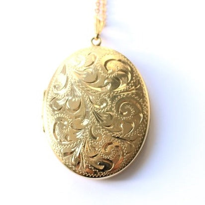 Vintage Rolled Gold Locket with Chain