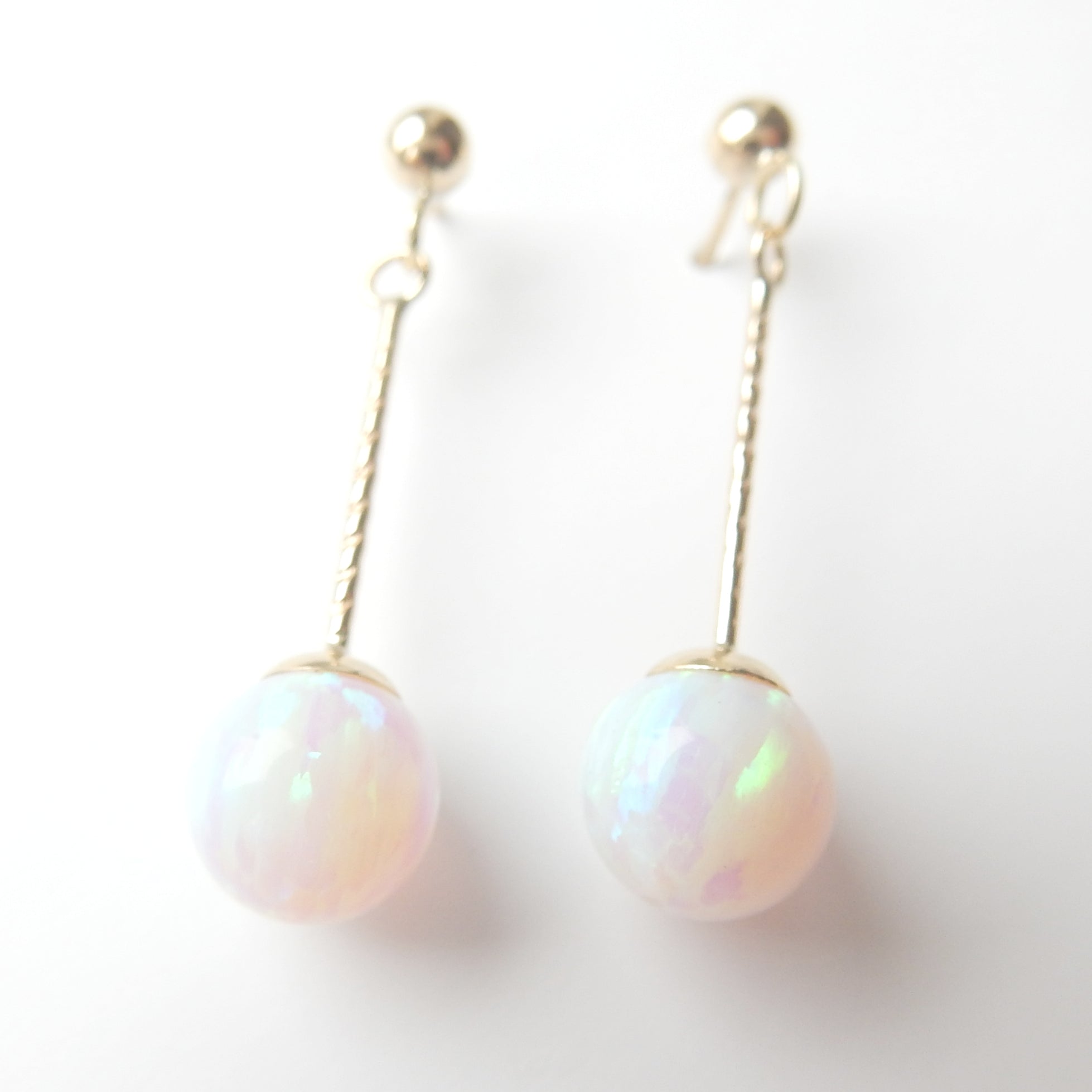 9ct Gold Opal Ball Drop Earrings MillysMarvels