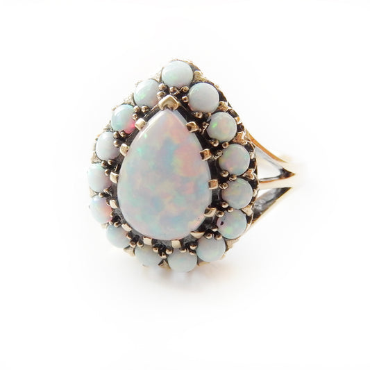 9ct Yellow Gold Opal Ring US Size 7 1/4