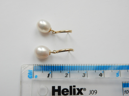 9ct Gold Pearl Drop Earrings